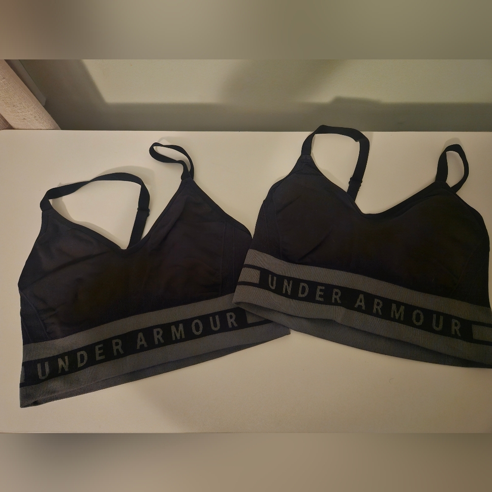 Under Armour Women's Black and Gray Sports Bra Set